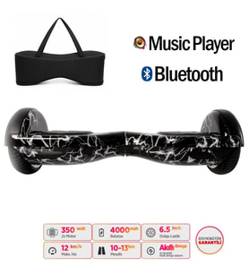 Elektrikli Kaykay Hoverboard Bluetooth Hoparlörlü 6.5 İnç Grafiti D02 - Çanta Hediye
