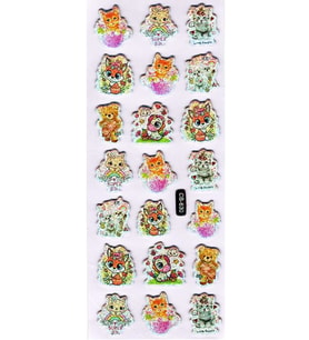 Sticker Kabartmalı Sticker Defter Planlayıcı Etiket (cb630) 16x7 cm- Sevimli Kediler