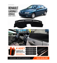 RENAULT LAGUNA 1 AIRBAGLİ (2000-2007) Uyumlu Torpido Örtüsü Torpido Kılıfı - Siyah