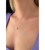 14 Ayar Altın K Harfli Kolye (Sarı)