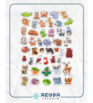 Hayvanlar Alemi Sticker Set 35 Parça Telefon, Tablet, Defter, Laptop Sticker