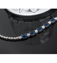 925 Ayar Gümüş Mavi Taşlı Suyolu Elegant Bileklik