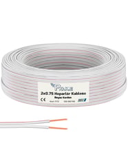 Poke Elektrik Ve Hoparlör Kablosu Kordon 2X0.75 100Mt - Beyaz