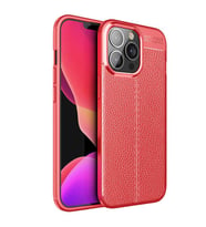 Apple Apple iPhone 13 Pro Max Kılıf Esnek Pu-Deri Leather-Pu Serisi Protected Case (Kırmızı)