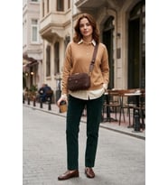 Silver Polo SP1094-M12 Kadın Çapraz Çanta Kahverengi