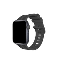 Apple Watch 38mm Kr408 Çizgili Silikon Kordon - Koyu Gri