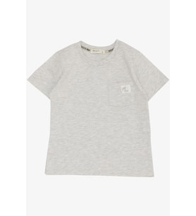 Breeze Erkek Çocuk Tişört Cool Yazı Armalı Cepli 1.5-5 Yaş, Açık Gri Melanj