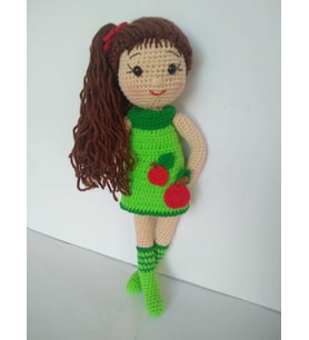 Elma Şekeri Bebek Amigurumi Organik Oyuncak