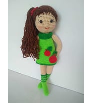 Elma Şekeri Bebek Amigurumi Organik Oyuncak