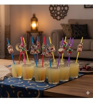 Hacivat Karagöz Temalı 10'lu Artistik Pipet Ramazan Parti Süsü