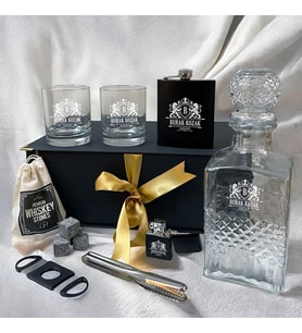 Elite Black Gift Viski Seti – Exclusive Siyah Sunum Kutusunda