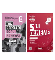 Tudem 8. Sınıf Tüm Dersler Sayısal Beceri Temelli Soru Bankası ve Ünlü 5 li Deneme Seti 2 Kitap