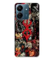 Xiaomi Redmi 13C Uyumlu Berserk Tasarımlı Şeffaf Telefon Kılıfı
