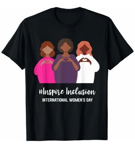 8 Mart Dünya Kadınlar Günü Baskılı Oversize Bisiklet Yaka T-shirt - Siyah