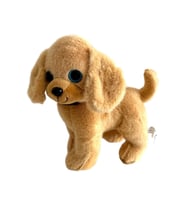 Havlayan Sevimli Peluş Köpek 20 Cm Ayakta Sesli Köpek Peluş (Kahverengi)