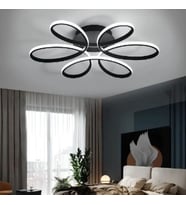 Papatya Model Led Avize Siyah Kasa Beyaz Işık