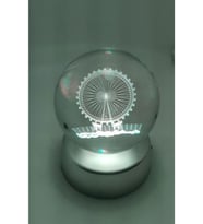 3d Dönme Dolap Işıklı Cam Küre