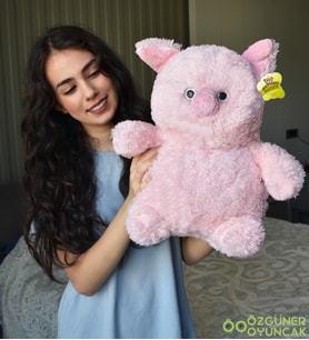 Oyuncak Ayıcı 45 cm Hediye Kutulu Puk Domuz Peluş Oyuncak