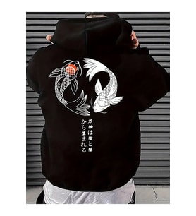 Unisex Ying & Yang Baskılı Oversize Sweatshirt