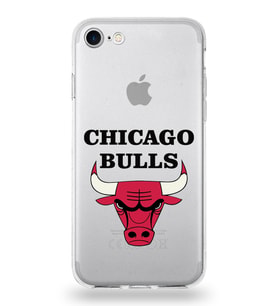 Apple iPhone 8 Uyumlu Kapak Chicago Bulls Tasarımlı Şeffaf Silikon Kılıf