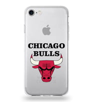 Apple iPhone 8 Uyumlu Kapak Chicago Bulls Tasarımlı Şeffaf Silikon Kılıf