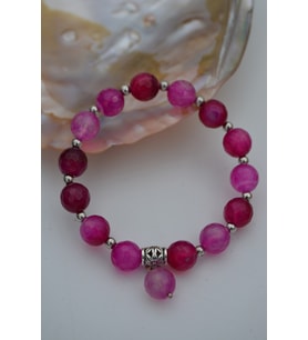 STONEAGE JEWELLERY Pembe Akik Taşlı Bileklik