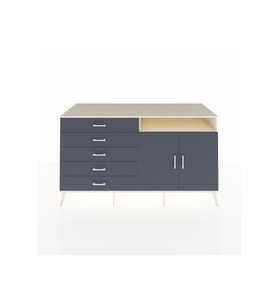 Kronos Konsol 2 Raflı 5 Çekmeceli 2 Kapaklı 176x59x99 Aytaşı-Antrasit