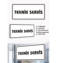 Teknik Servis Yazılı Beyaz MDF Kapı Levhası