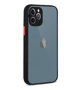Apple iPhone 11 Pro Montreal Arkası Şeffaf Sert Silikon Kılıf (Siyah)