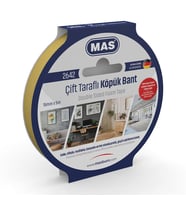 Mas Çift Taraflı Köpük Bant 15 MM x 5 Metre Çift Taraflı Köpük Bant