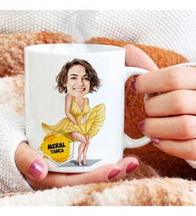 Kişiye Özel Marilyn Monroe Karikatürlü Kupa Bardak