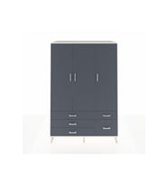 Kronos Dolap 5 Raflı 5 Çekmeceli Tek Askılı 132x59x195 Aytaşı-Antrasit/Antrasit