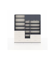 Arges Dolap 17 Raflı 6 Çekmeceli 3 Kapaklı 220x30x243 Antrasit-Antrasit/Aytaşı