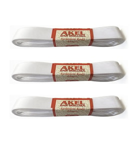 Akel Dar Dokuma Krem Saten Kurdele - 2 Cm. x 10 Metre - 3 Adet