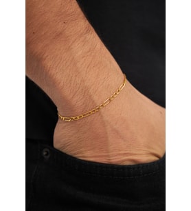 18K Altın Kaplama 3mm Figaro 925 Ayar Gümüş Zincir Bileklik Veb-5211
