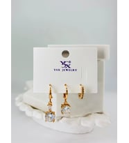 Zirkon Taşlı Üçlü Kombin Küpe - Kp00046