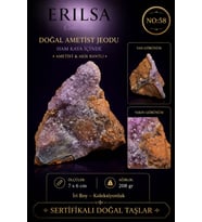 Sertifikalı Doğal Ametist Jeodu Akik Bantlı Kristal Kaya Parçası NO58
