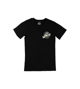Utah Jazz Cep Logo Tasarımlı Siyah Tişört