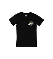 Utah Jazz Cep Logo Tasarımlı Siyah Tişört