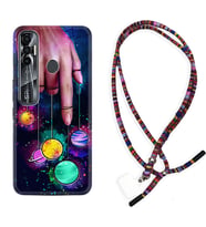 Tecno Spark 6 6 Go 8C 8 Pro 7 7 Pro Kılıf Boyun Asklı Rasta Silikon Finger planet 1740
