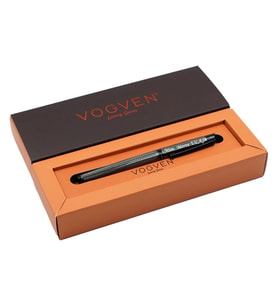 Vogven Marka İsme Özel Premium Çizgi Detaylı Roller Kalem - Antrasit (Füme)