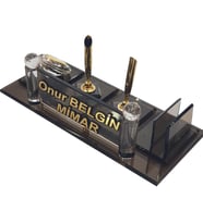 Kristal Masaüstü Kalemli isimlik Ofis Makam Hediyesi M117 GOLD