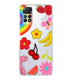 PrintiFy Redmi Note 11 ile Uyumlu Water Color 5  Kamera Korumalı Şeffaf  Kılıf