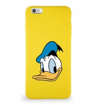 Apple iPhone 6 Plus Soft Premier Kapak Donald Duck-B Tasarımlı Silikon Kılıf - Sarı (Şeffaf)
