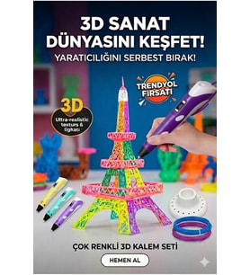 3D Kalem Seti (MOR ) Dijital Göstergeli + 3 Renk Filament Hediyeli Eğitici Yazıcı ABS/PLA Uyumlu