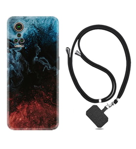 General Mobile GM 21 Pro GM 22 Pro Plus Kılıf Boyun Askılı Silikon Red Blue Black Abstact 1386