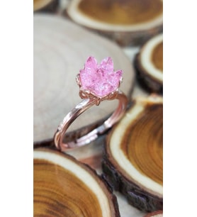 LOTUS ÇİÇEĞİ PEMBE 925 AYAR GÜMÜŞ YÜZÜK