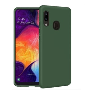 Samsung Galaxy A30 İçi Kadife Silikon Kılıf Yeşil