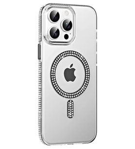 Iphone 15 Move Taşlı Magsafe Kapak - Siyah