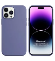 Microsonic Apple iPhone 14 Pro Max Kılıf Liquid Lansman Silikon Lavanta Grisi